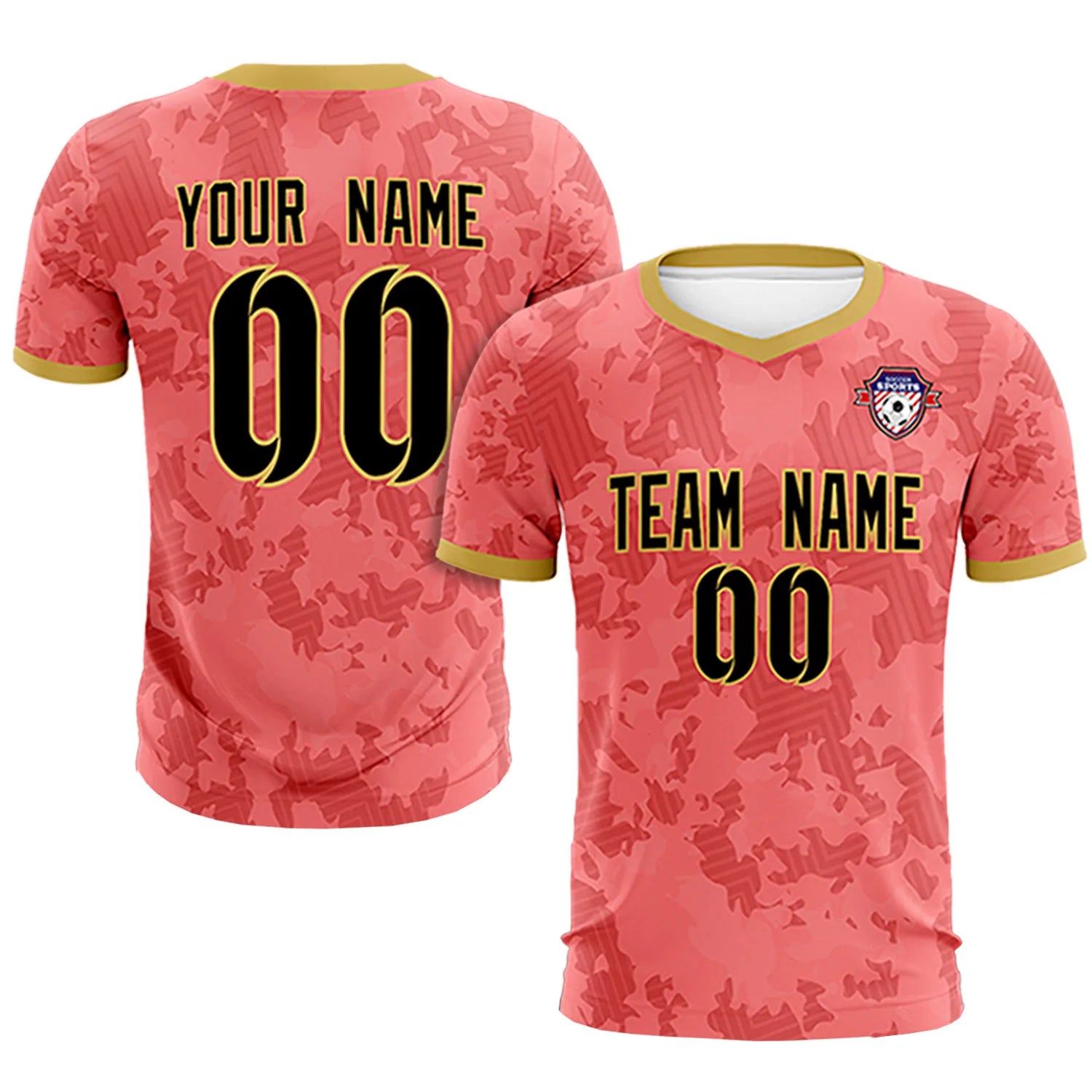 Custom Red-Black Printing Outdoor Breathable Soccer Sets Jersey