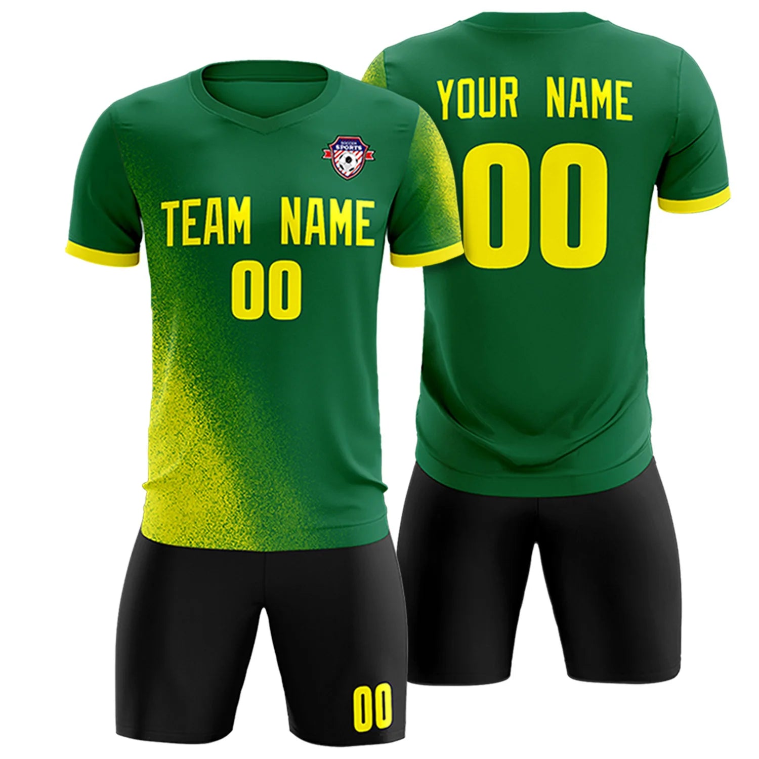 Custom Green Green Outdoor Sport Soccer Sets Jersey