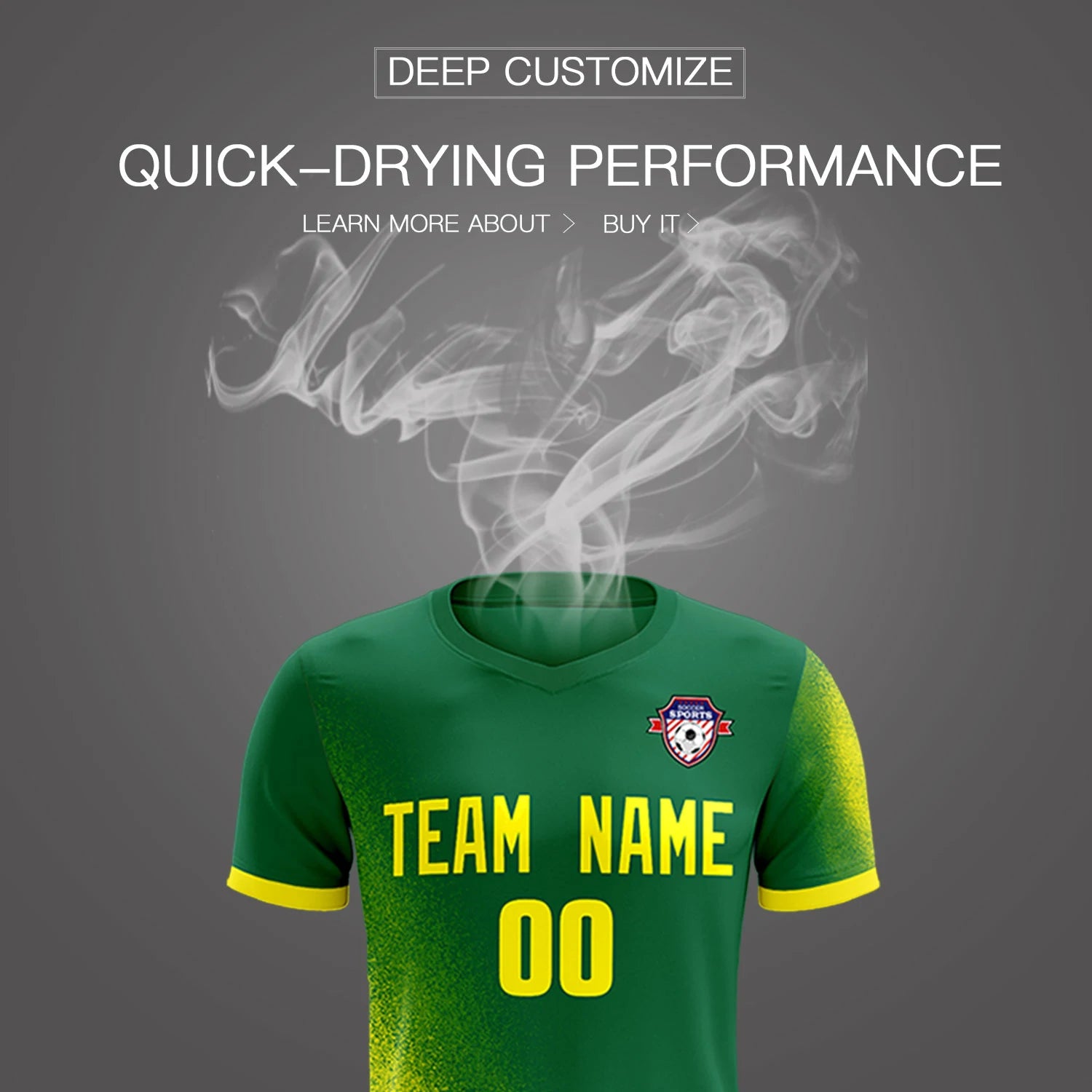 Custom Green Green Outdoor Sport Soccer Sets Jersey