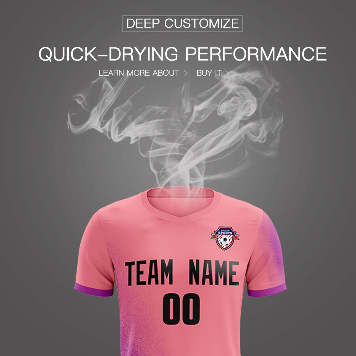 Custom Light Red Light Purple Outdoor Sport Soccer Sets Jersey