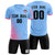 Custom Light Blue Pink Outdoor Sport Soccer Sets Jersey