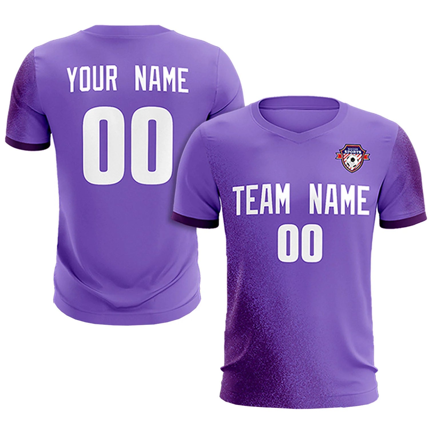 Custom Light Purple Purple Outdoor Sport Soccer Sets Jersey