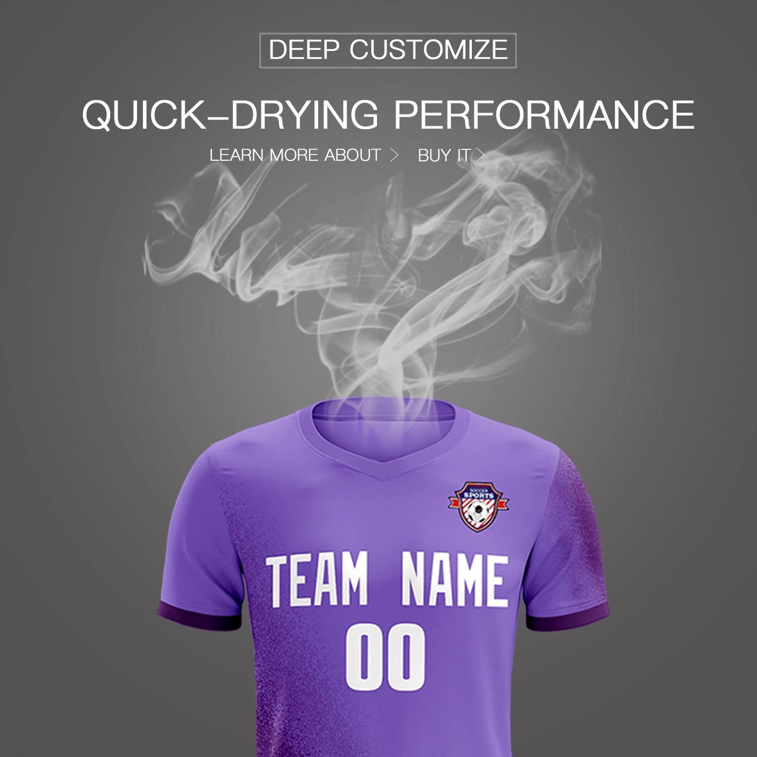 Custom Light Purple Purple Outdoor Sport Soccer Sets Jersey