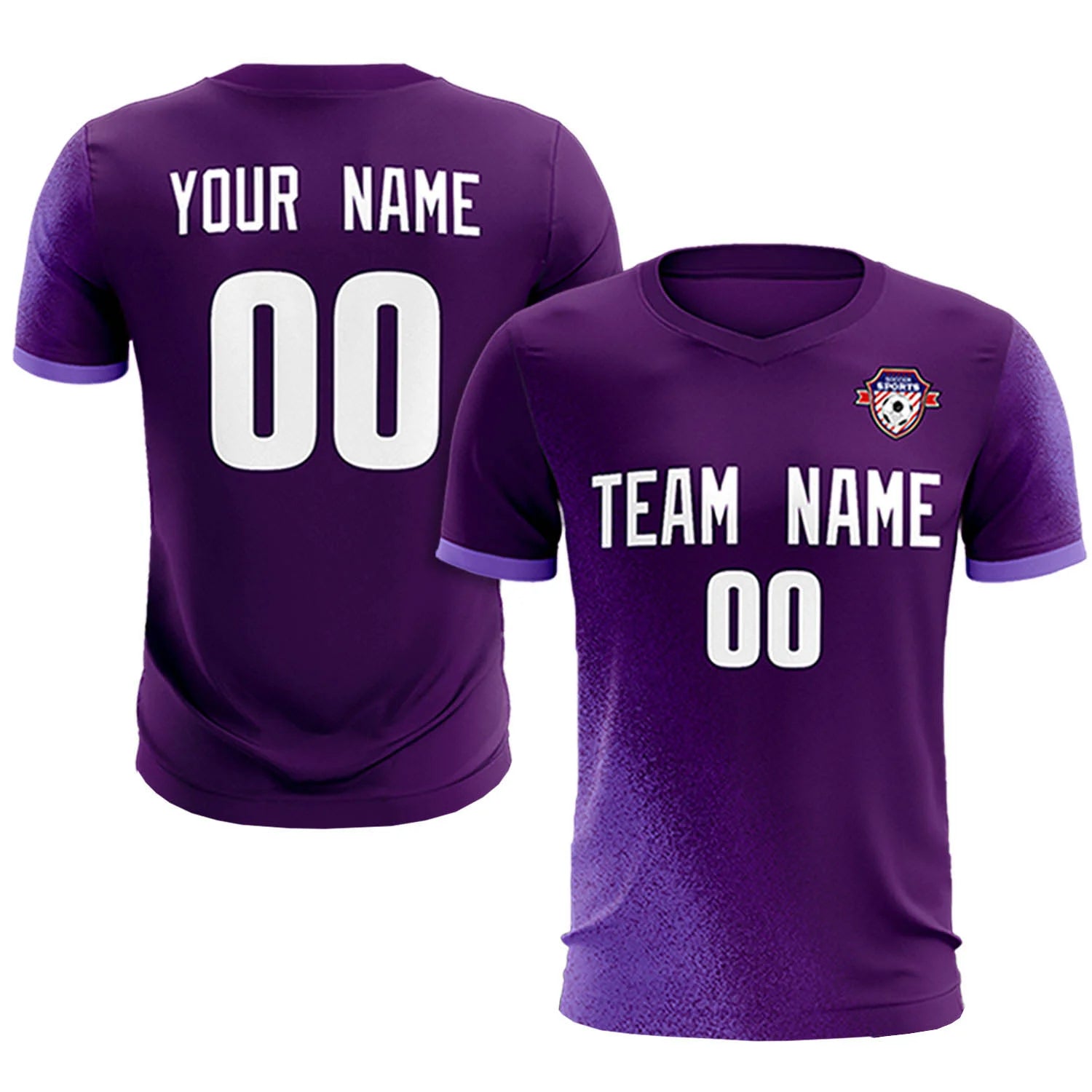 Custom Purple Light Purple Outdoor Sport Soccer Sets Jersey