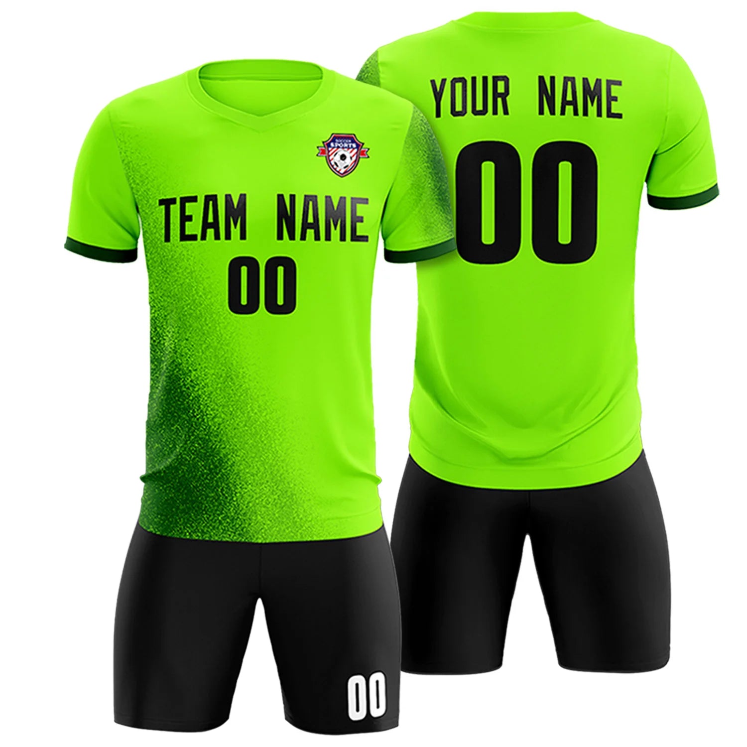 Custom Neon Green Green Outdoor Sport Soccer Sets Jersey