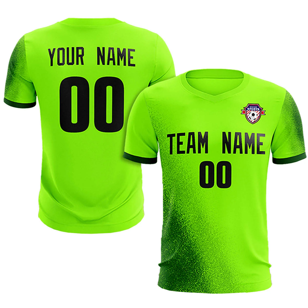 Custom Neon Green Green Outdoor Sport Soccer Sets Jersey