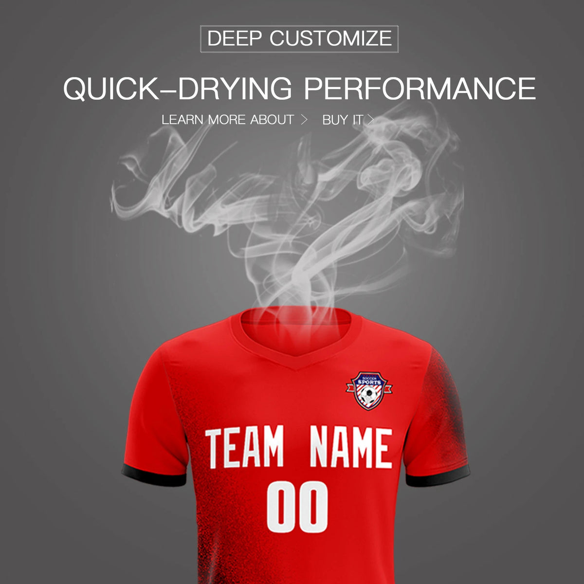 Custom Red Black Outdoor Sport Soccer Sets Jersey