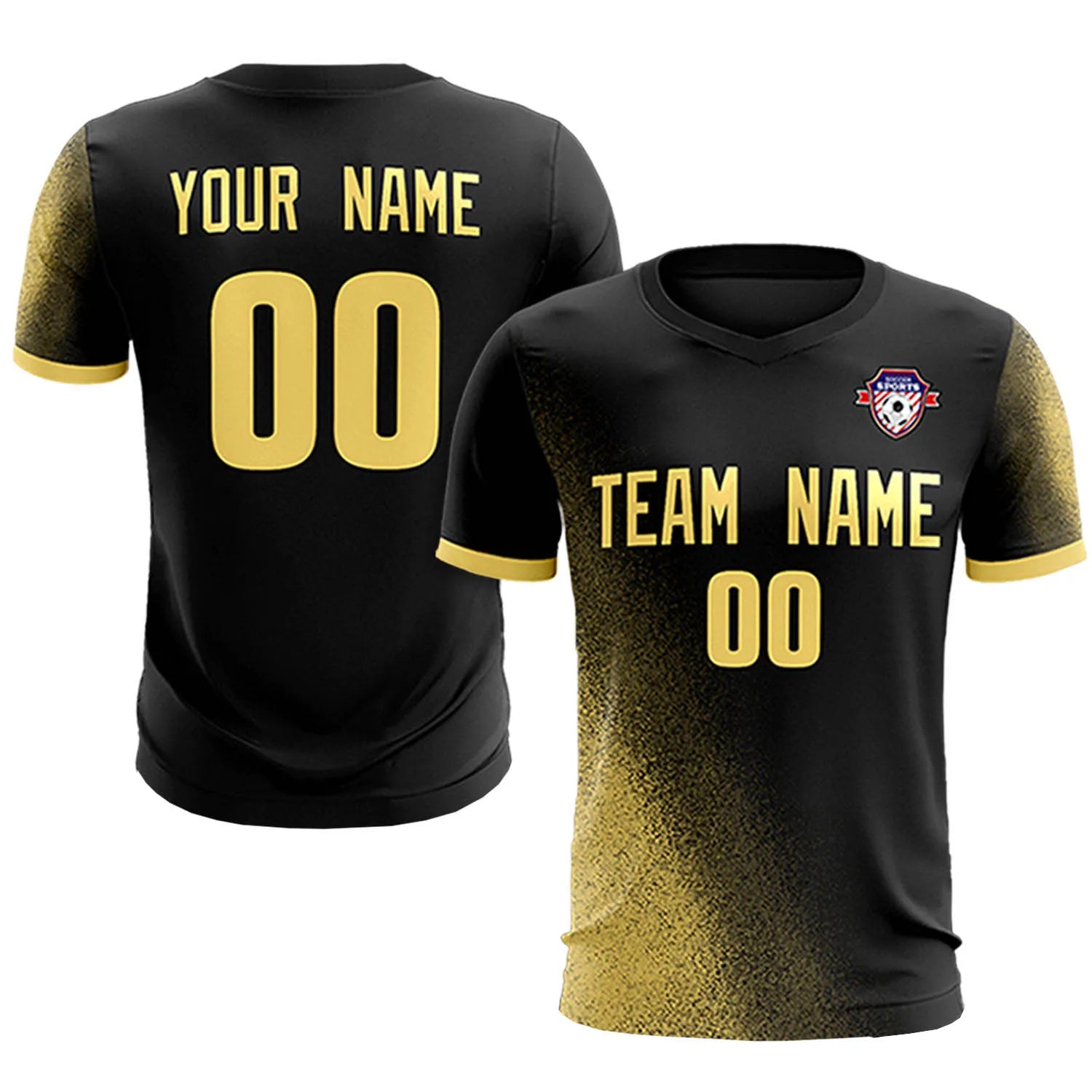 Custom Black Khaki Outdoor Sport Soccer Sets Jersey