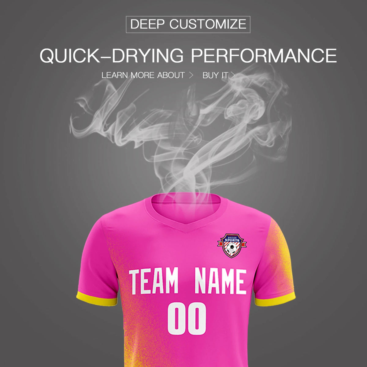 Custom Pink Gold01 Outdoor Sport Soccer Sets Jersey