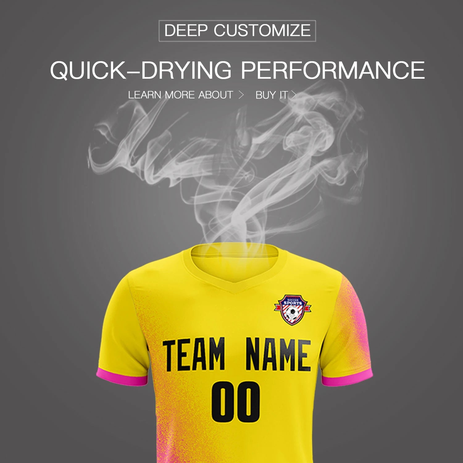 Custom Gold01 Pink Outdoor Sport Soccer Sets Jersey