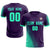 Custom Dark Purple Green Outdoor Sport Soccer Sets Jersey