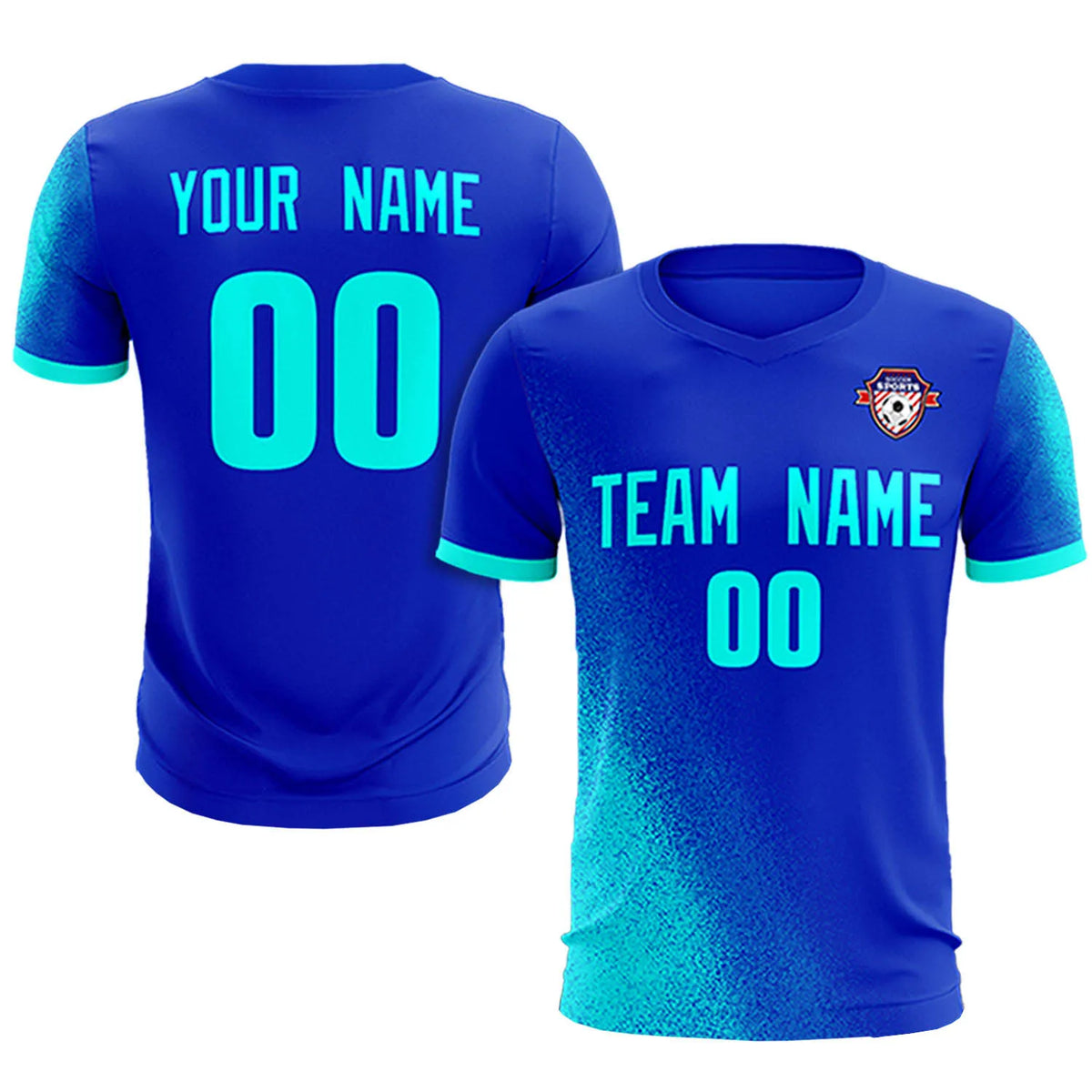 Custom Royal Blue Blue Outdoor Sport Soccer Sets Jersey