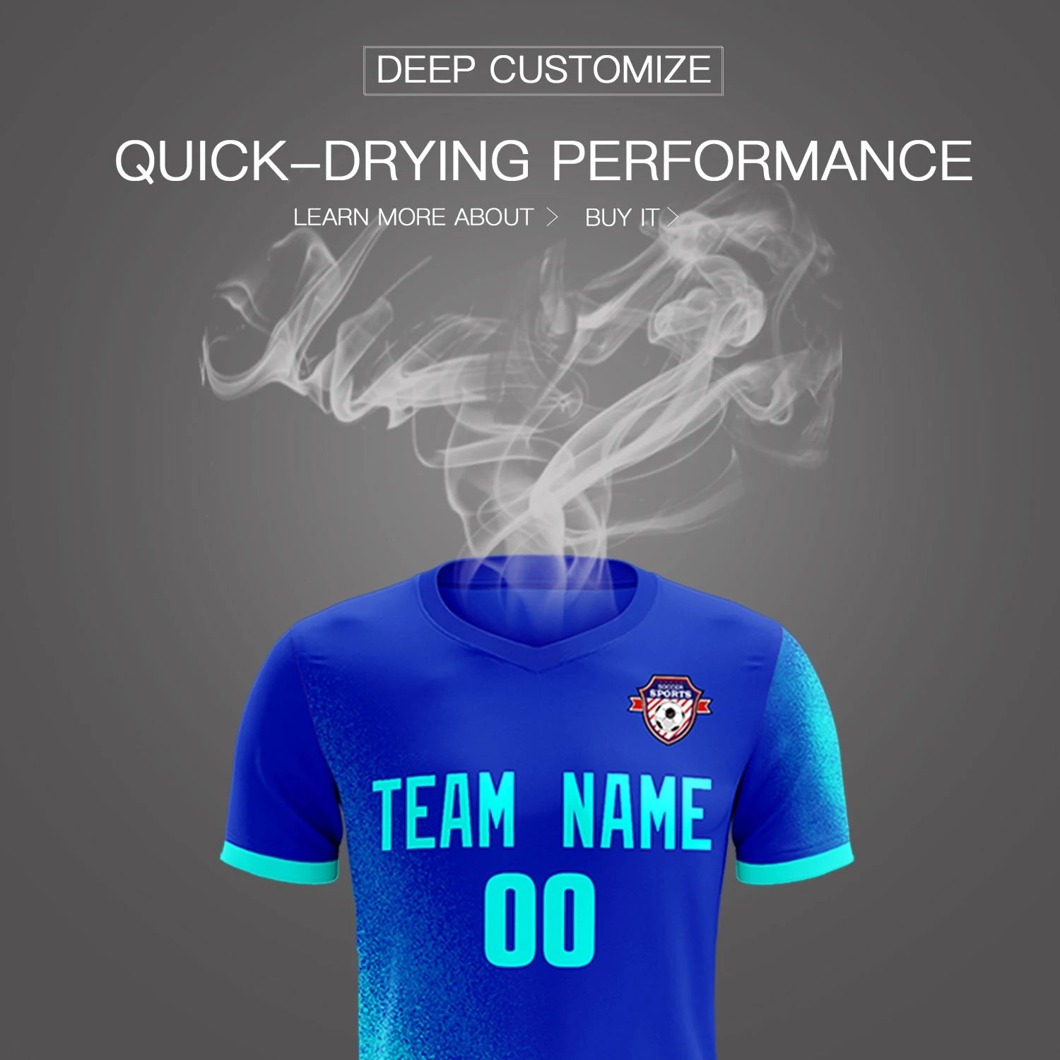 Custom Royal Blue Blue Outdoor Sport Soccer Sets Jersey