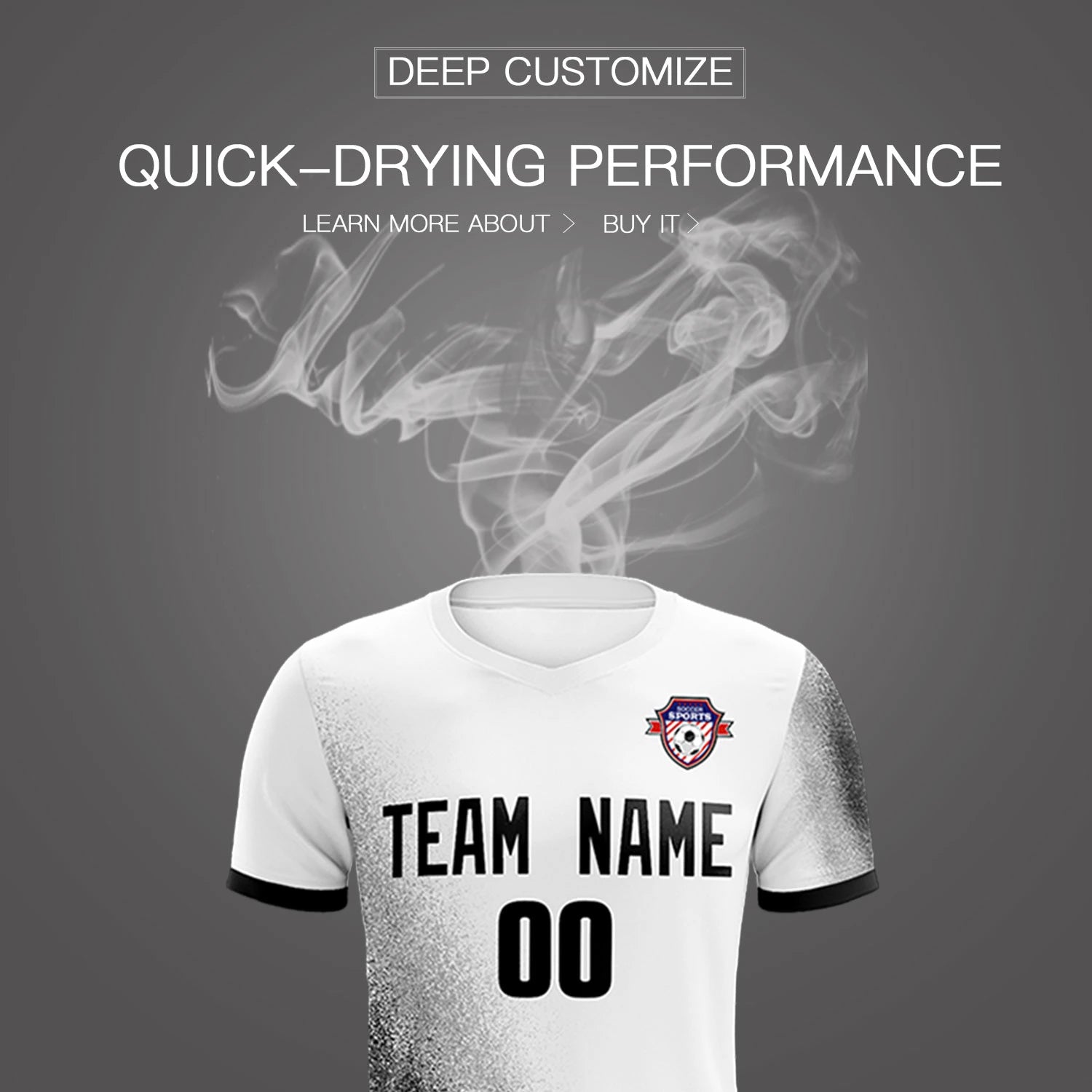 Custom White Black Outdoor Sport Soccer Sets Jersey