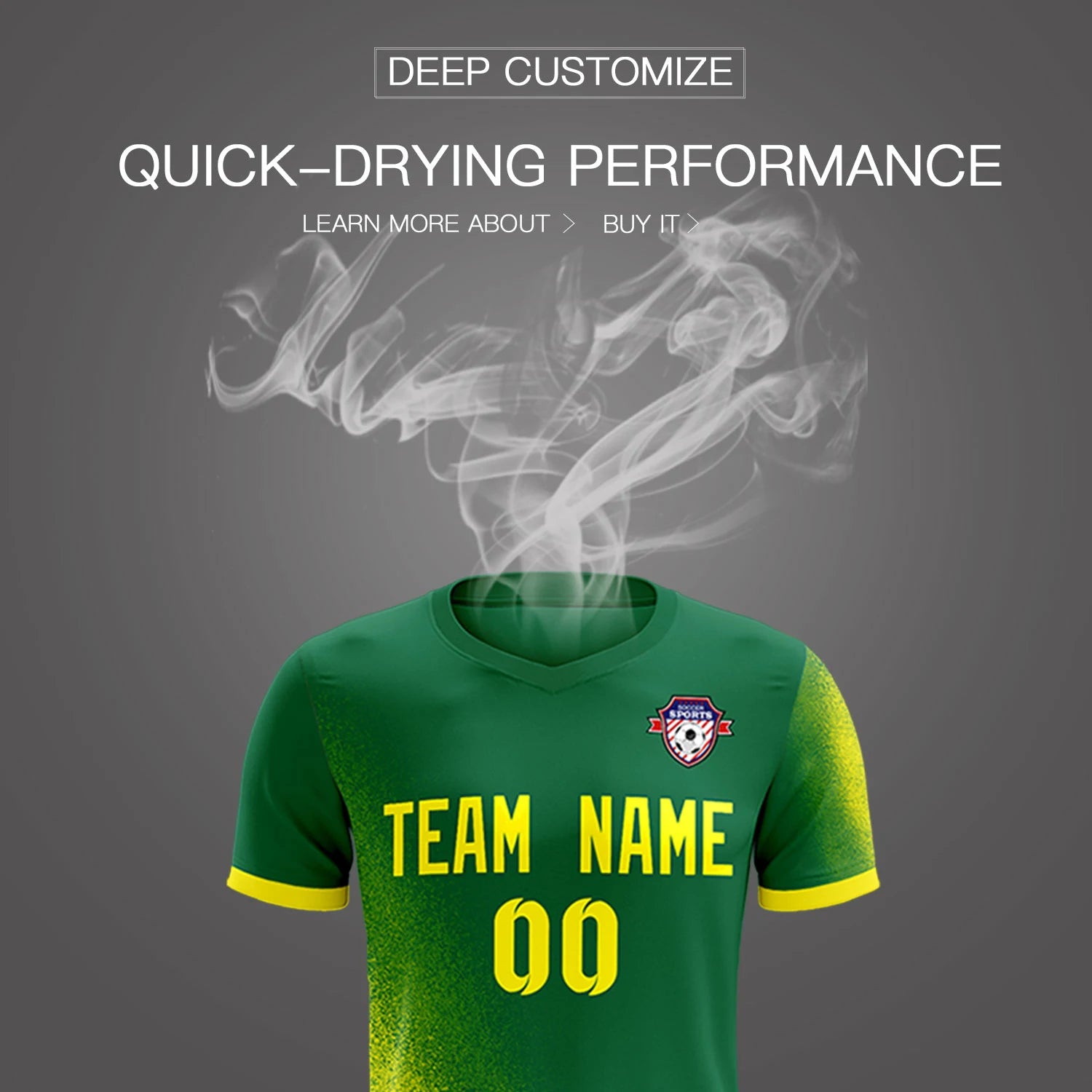 Custom Green Green Outdoor Sport Soccer Sets Jersey