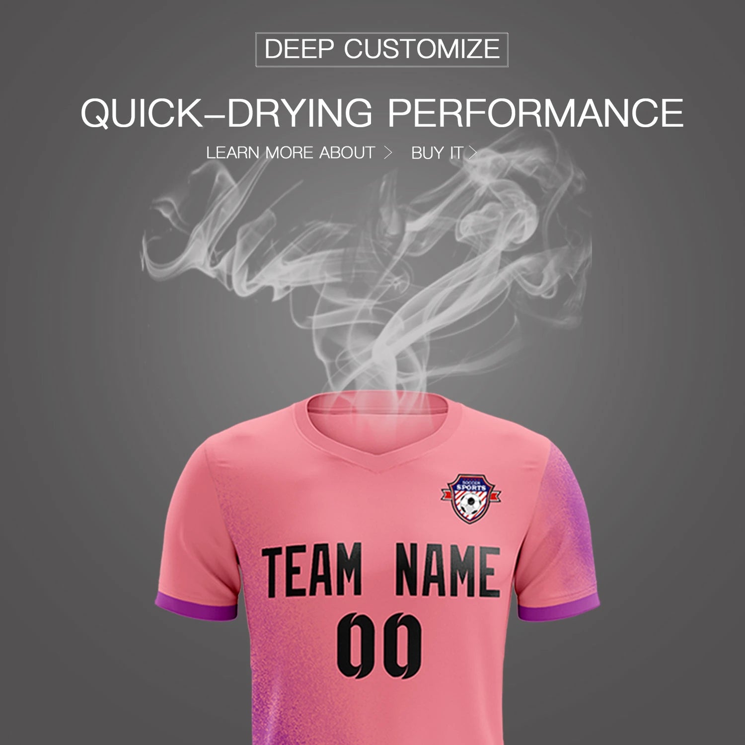 Custom Light Red Light Purple Outdoor Sport Soccer Sets Jersey