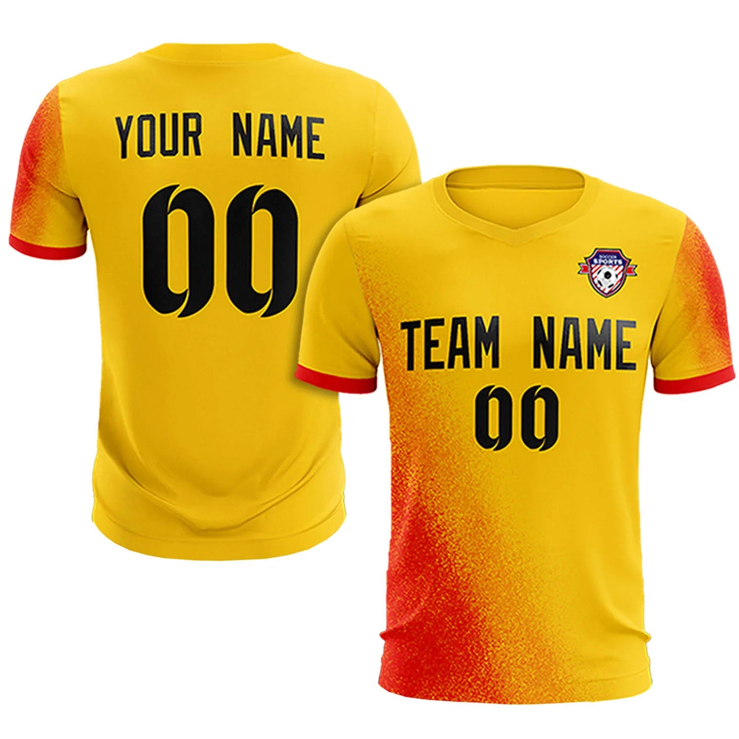 Custom Gold01 Red Outdoor Sport Soccer Sets Jersey