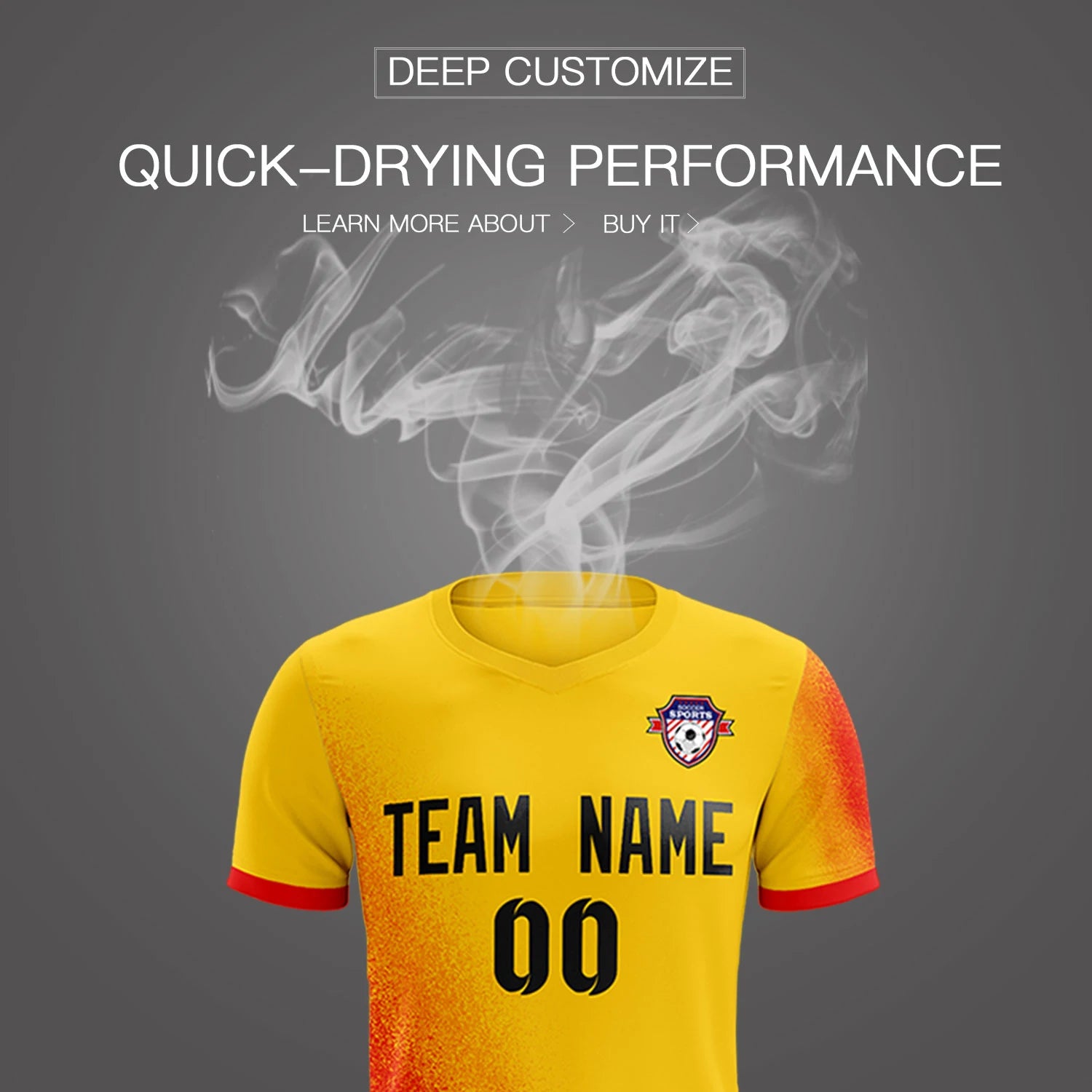 Custom Gold01 Red Outdoor Sport Soccer Sets Jersey