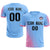 Custom Light Blue Pink Outdoor Sport Soccer Sets Jersey