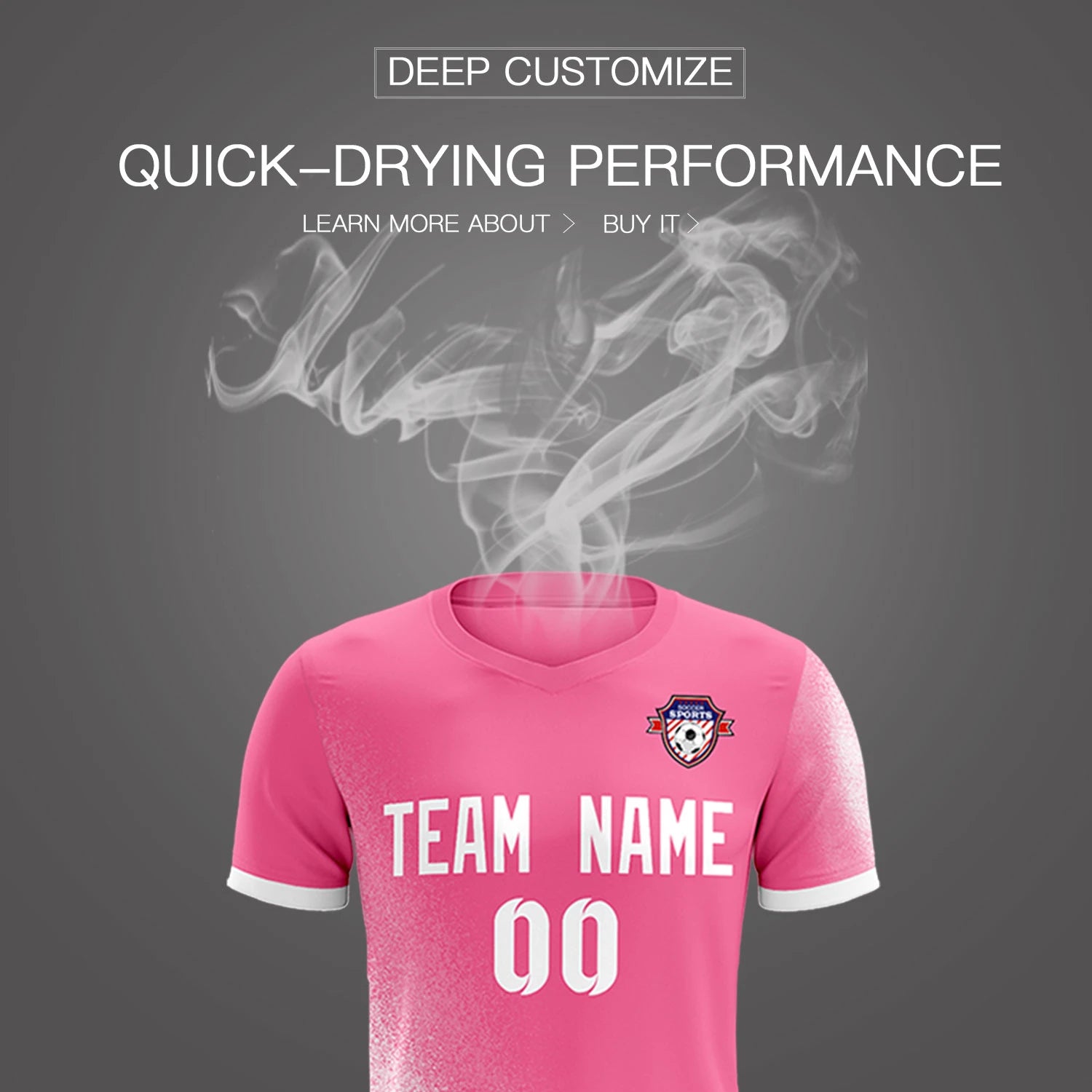 Custom Pink White Outdoor Sport Soccer Sets Jersey