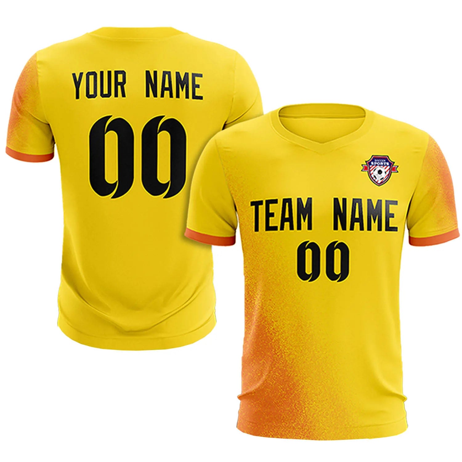 Custom Gold01 Orange Outdoor Sport Soccer Sets Jersey