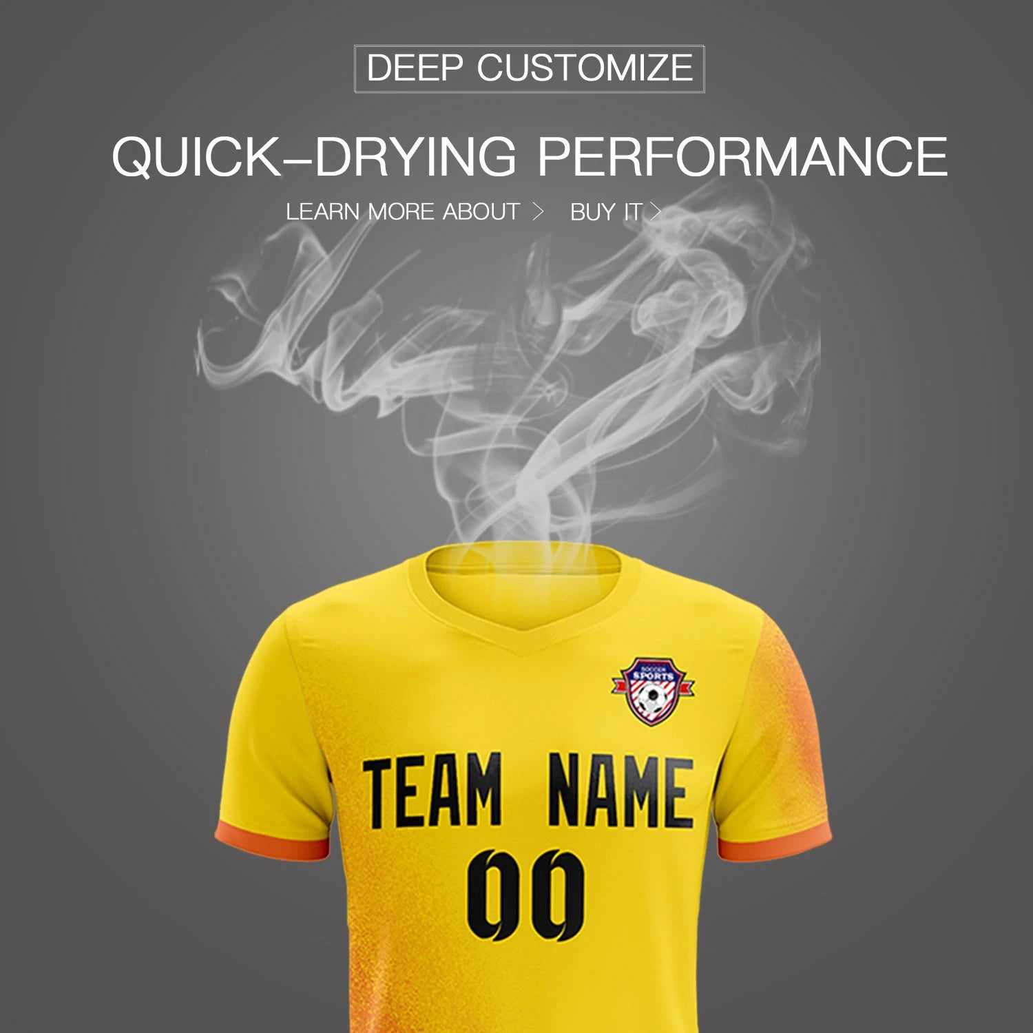 Custom Gold01 Orange Outdoor Sport Soccer Sets Jersey