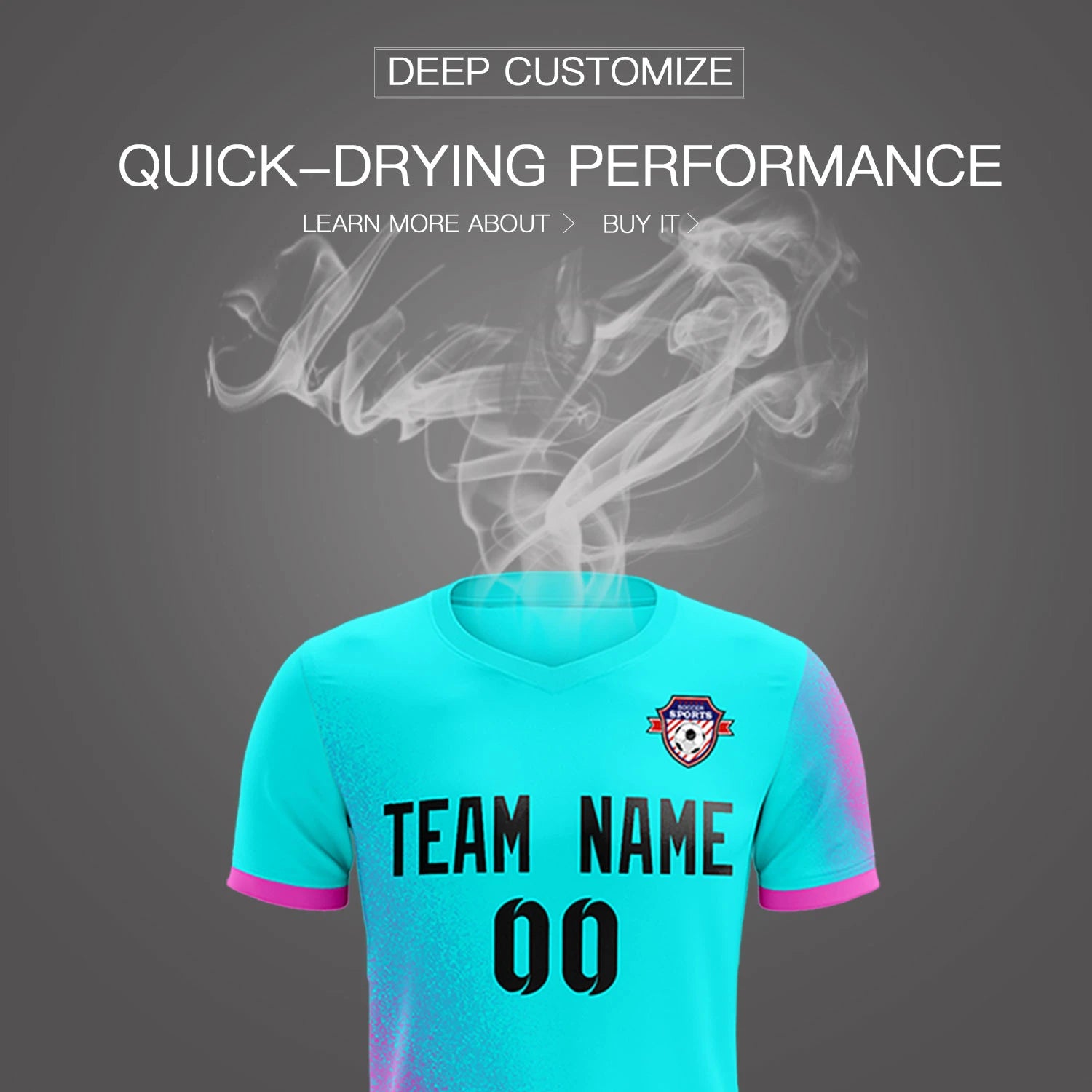 Custom Sky Blue Pink Outdoor Sport Soccer Sets Jersey