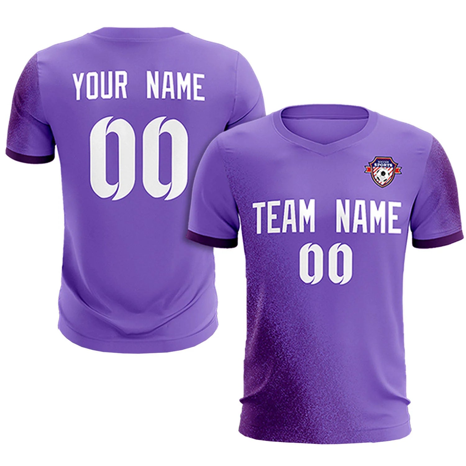 Custom Light Purple Purple Outdoor Sport Soccer Sets Jersey