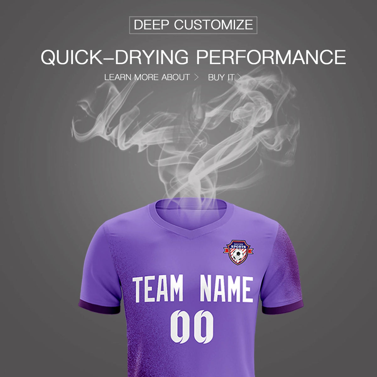 Custom Light Purple Purple Outdoor Sport Soccer Sets Jersey