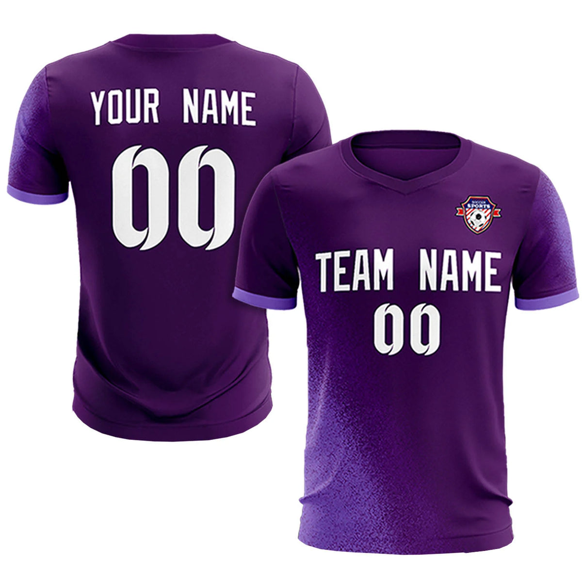 Custom Purple Light Purple Outdoor Sport Soccer Sets Jersey