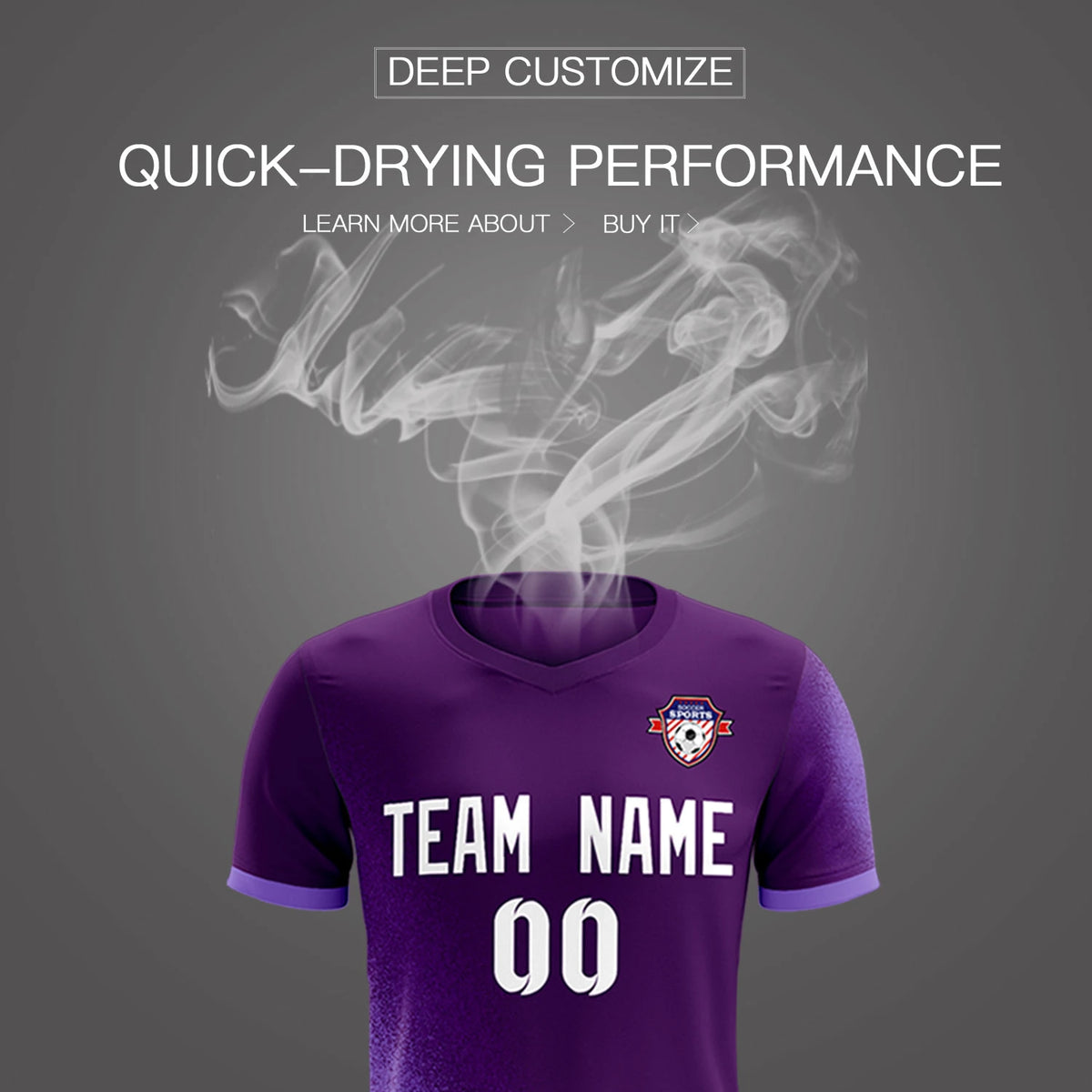 Custom Purple Light Purple Outdoor Sport Soccer Sets Jersey