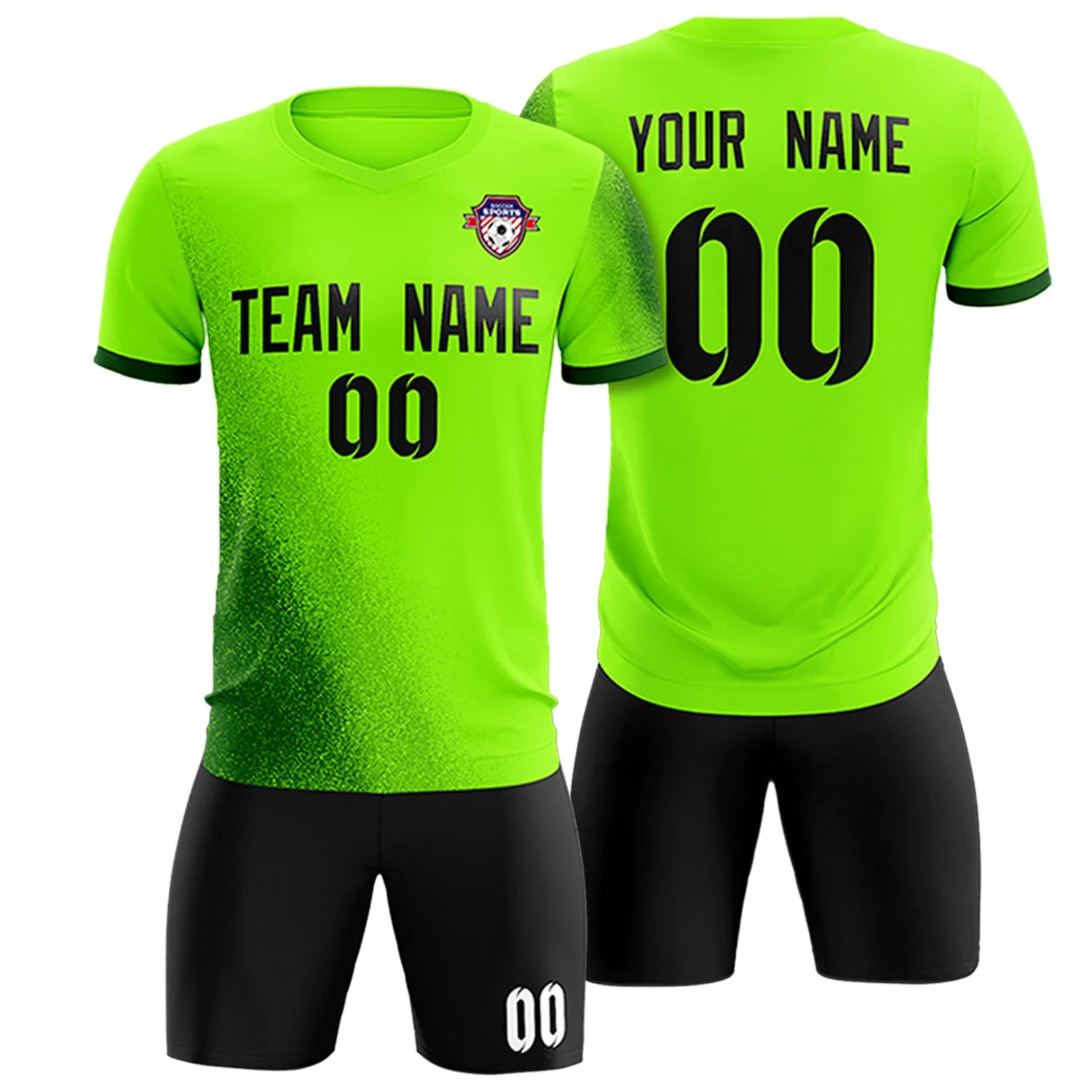 Custom Neon Green Green Outdoor Sport Soccer Sets Jersey