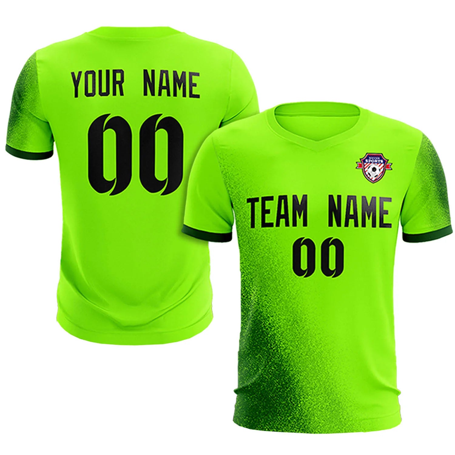Custom Neon Green Green Outdoor Sport Soccer Sets Jersey