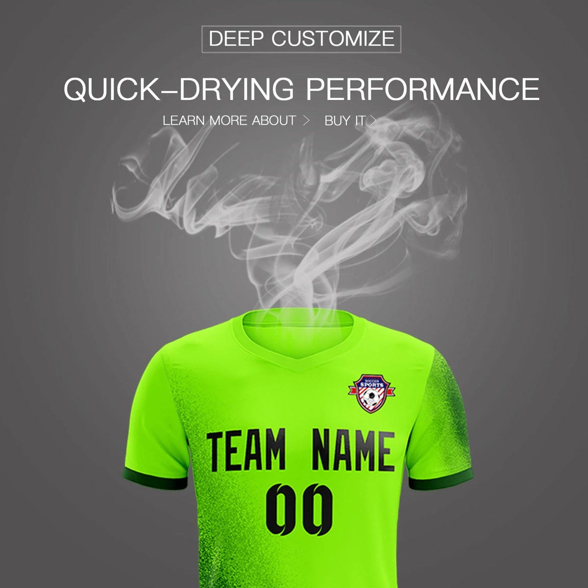 Custom Neon Green Green Outdoor Sport Soccer Sets Jersey