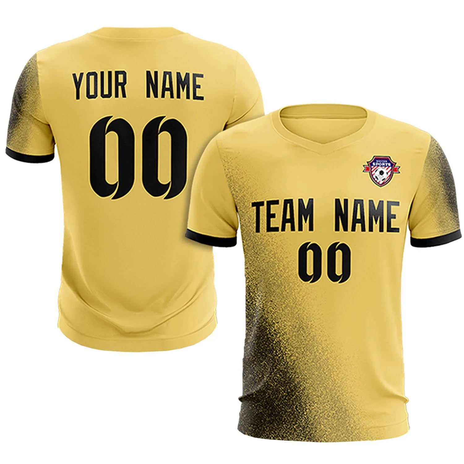 Custom Khaki Black Outdoor Sport Soccer Sets Jersey