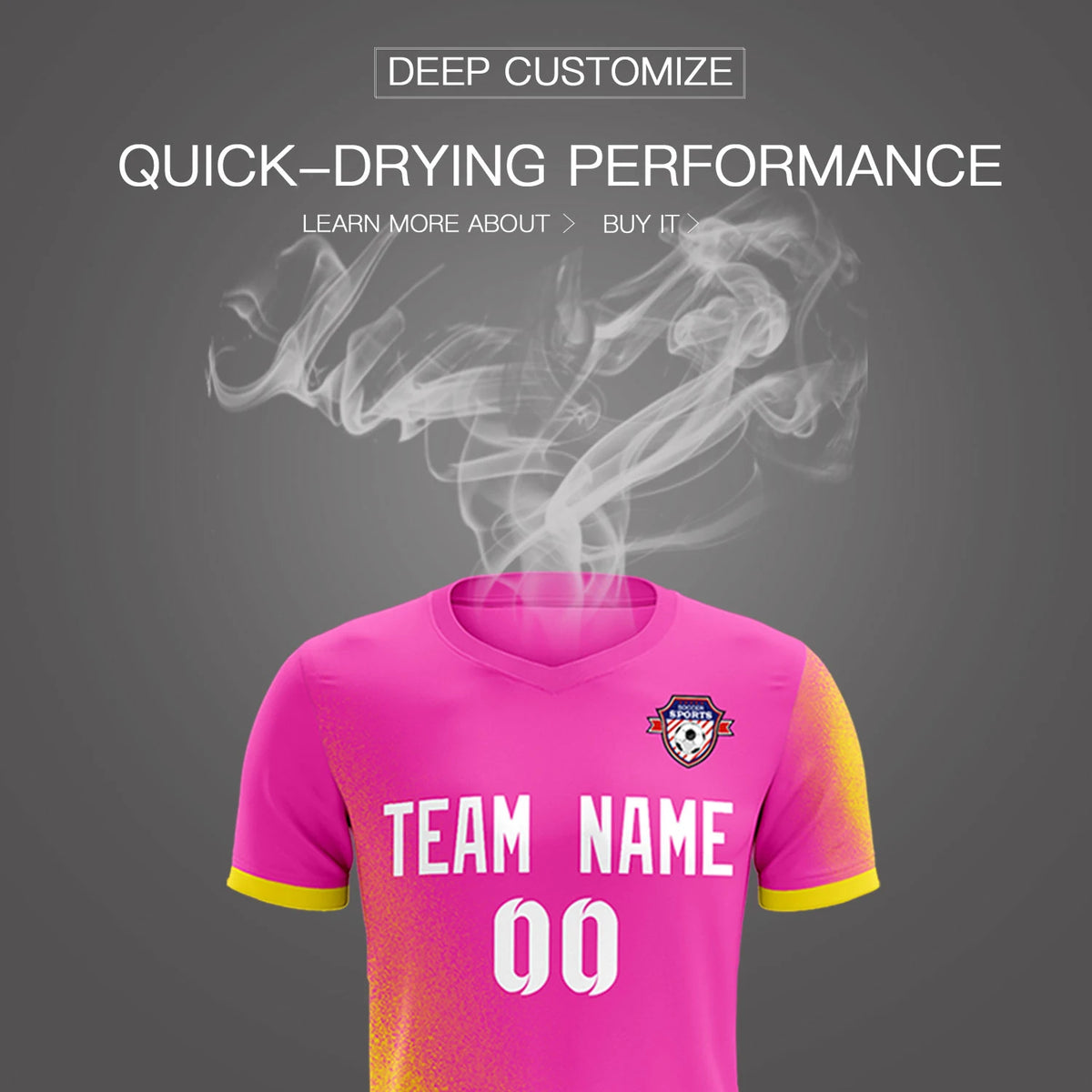 Custom Pink Gold01 Outdoor Sport Soccer Sets Jersey