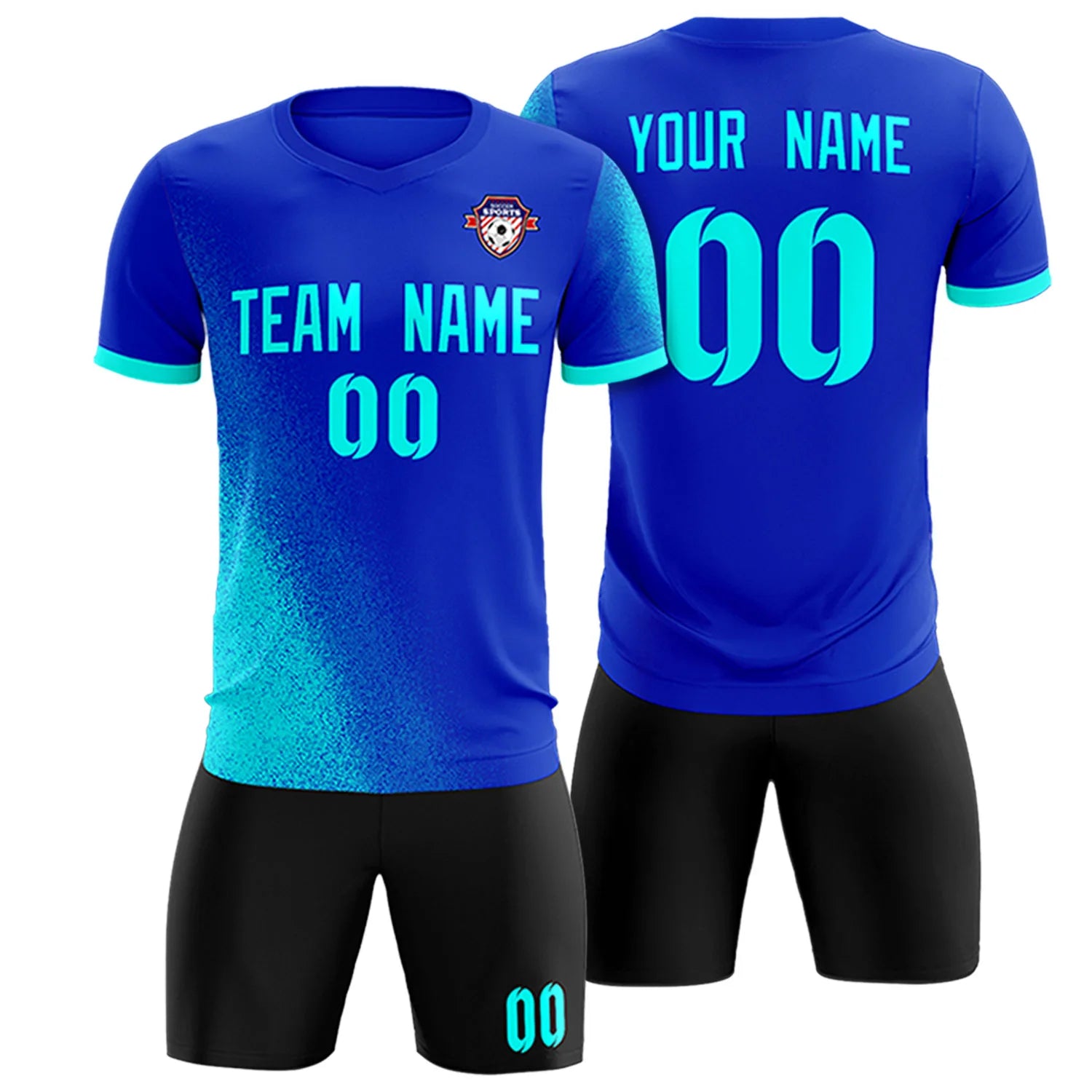 Custom Royal Blue Blue Outdoor Sport Soccer Sets Jersey