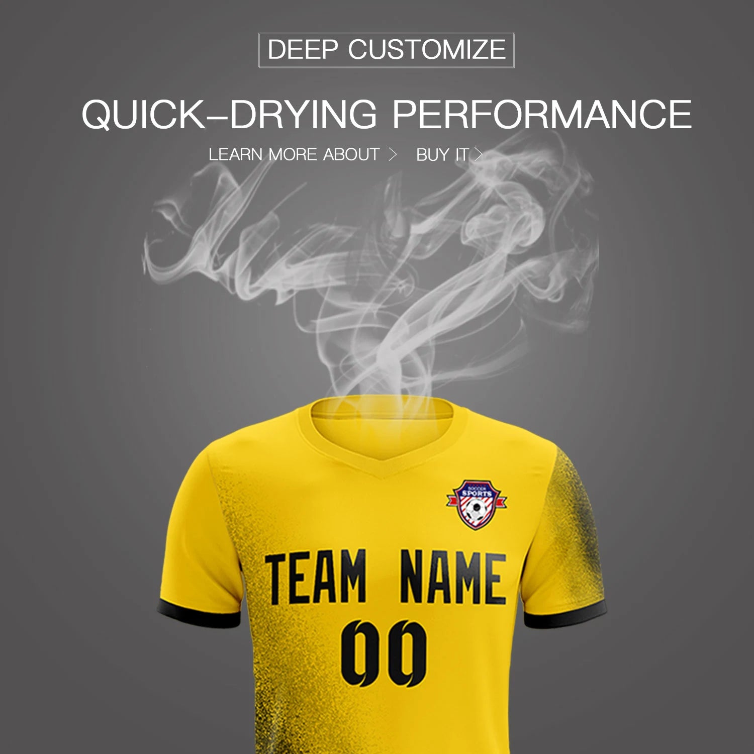 Custom Gold01 Black Outdoor Sport Soccer Sets Jersey