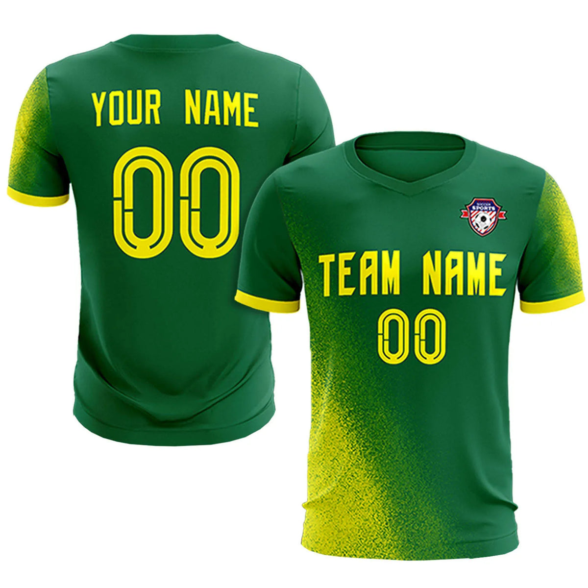 Custom Green Green Outdoor Sport Soccer Sets Jersey