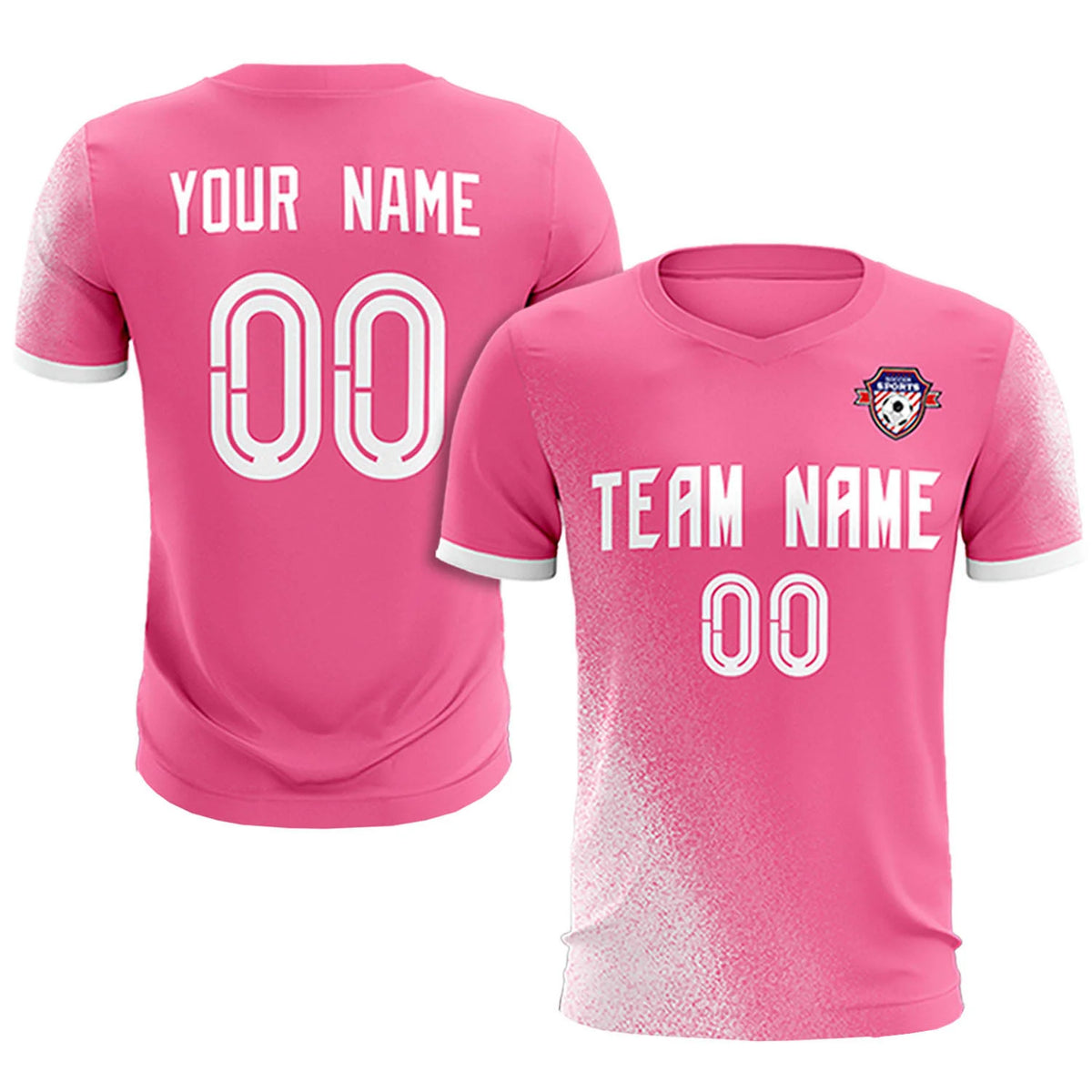 Custom Pink White Outdoor Sport Soccer Sets Jersey