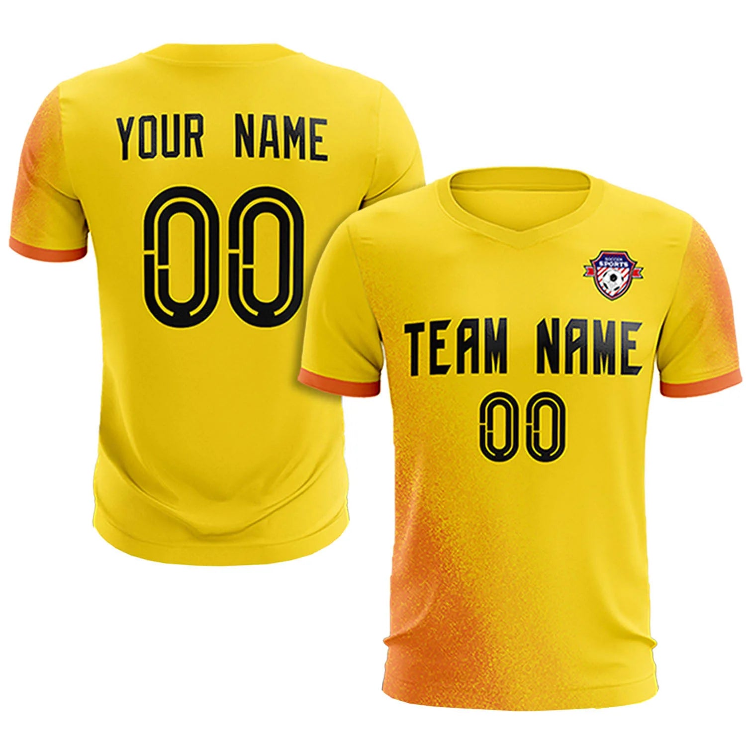 Custom Gold01 Orange Outdoor Sport Soccer Sets Jersey