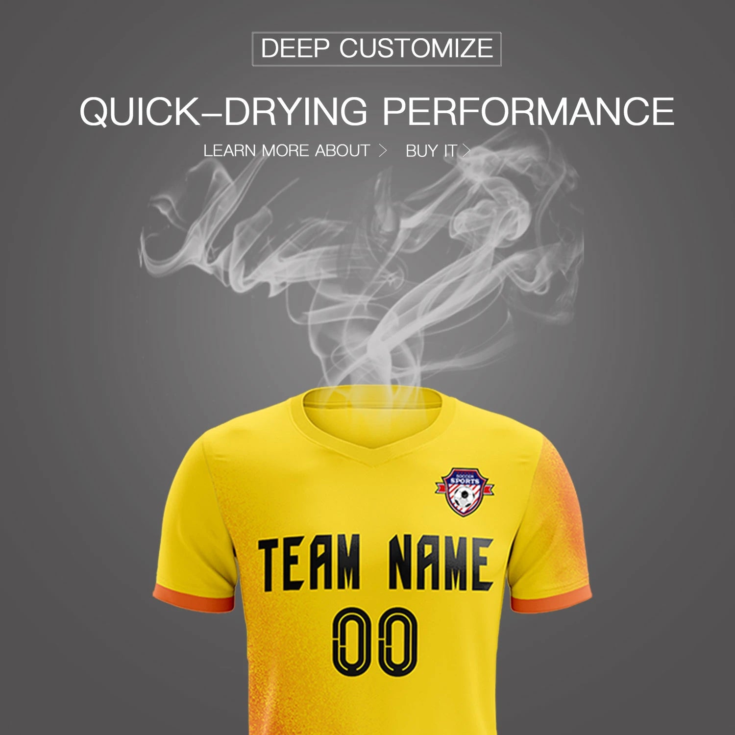 Custom Gold01 Orange Outdoor Sport Soccer Sets Jersey