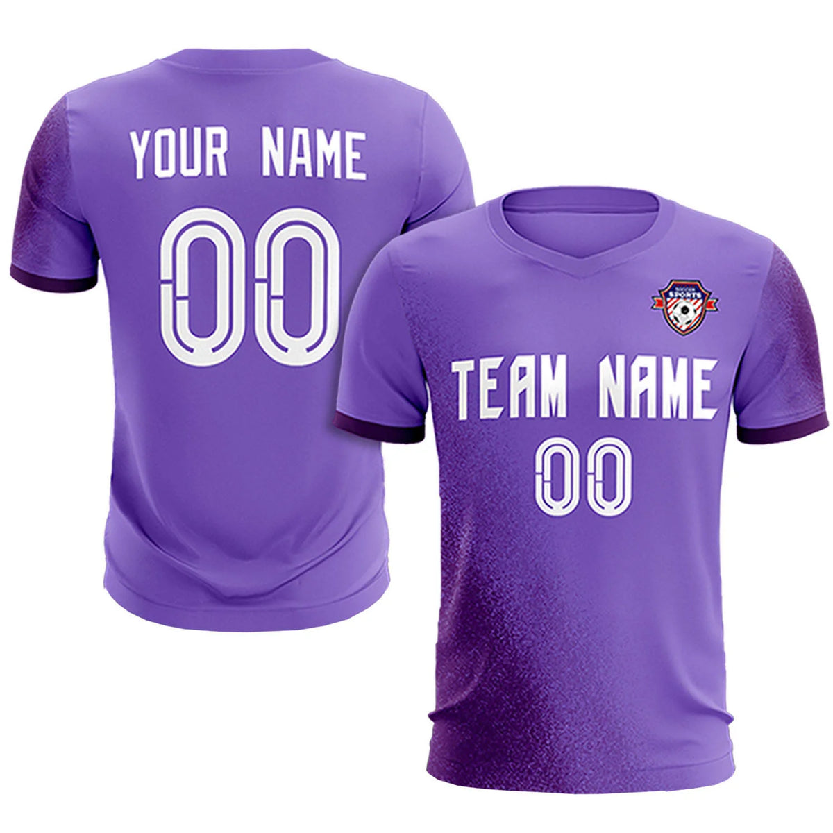 Custom Light Purple Purple Outdoor Sport Soccer Sets Jersey