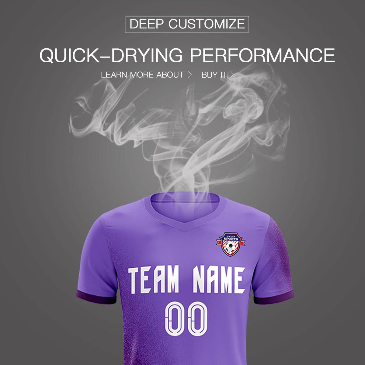 Custom Light Purple Purple Outdoor Sport Soccer Sets Jersey