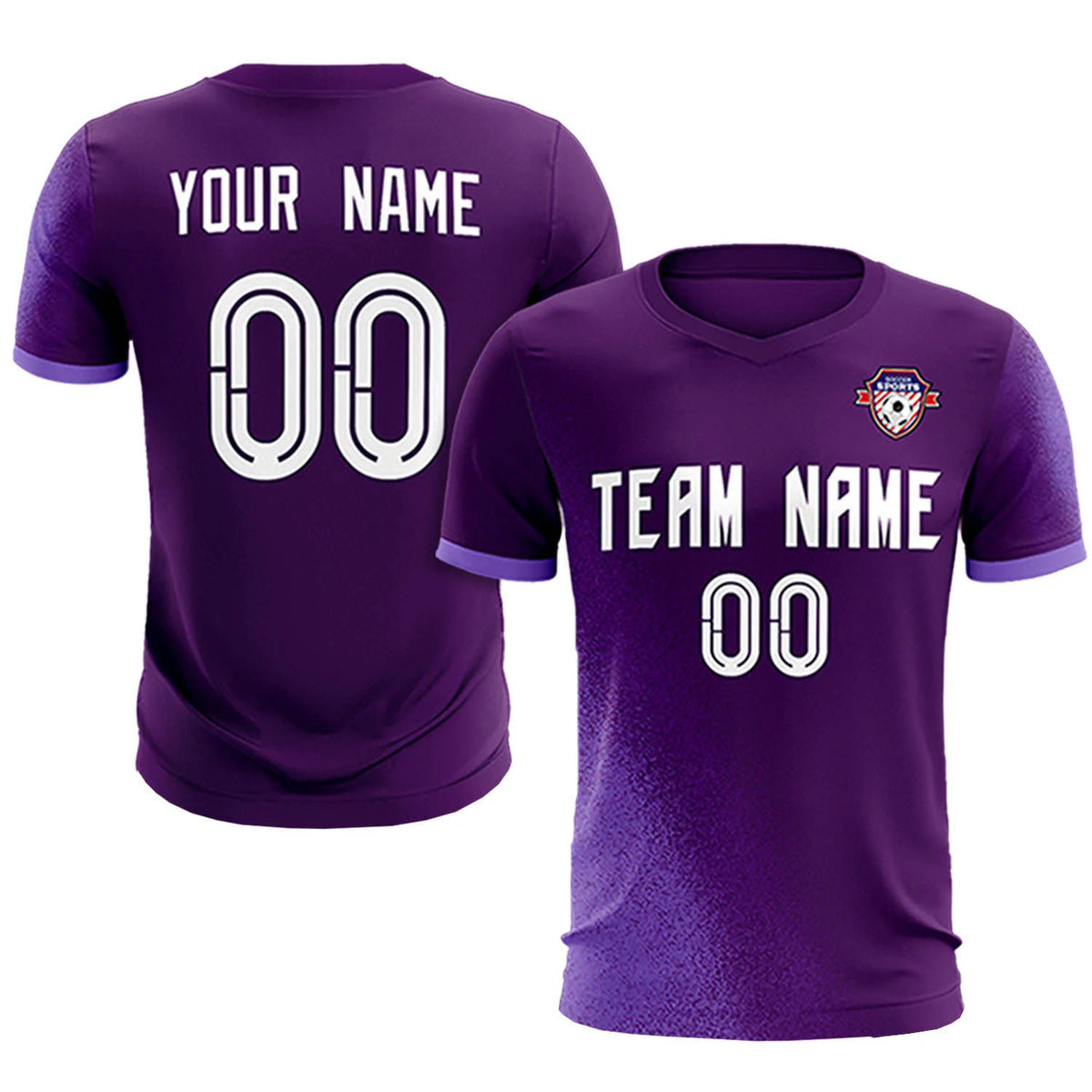 Custom Purple Light Purple Outdoor Sport Soccer Sets Jersey