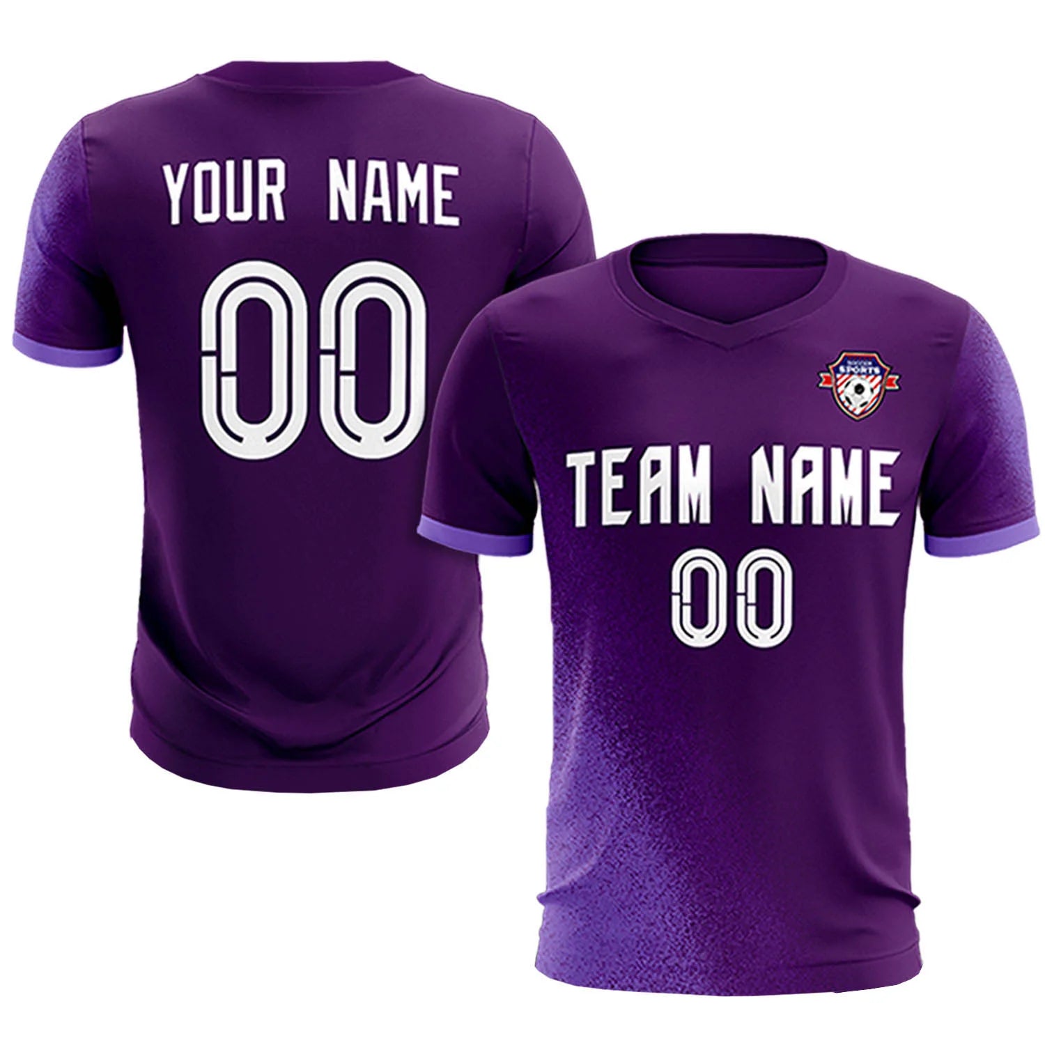 Custom Purple Light Purple Outdoor Sport Soccer Sets Jersey