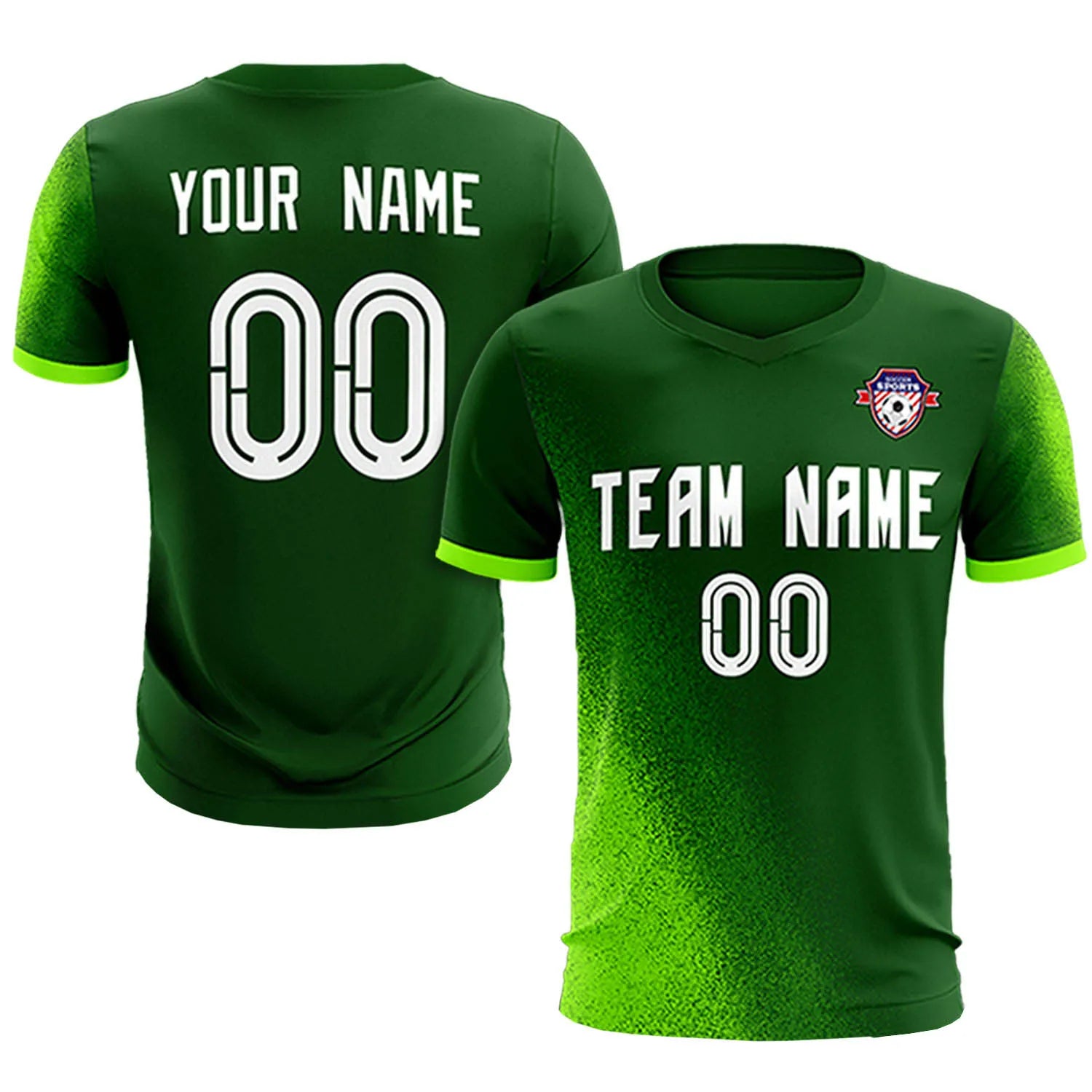 Custom Green Neon Green Outdoor Sport Soccer Sets Jersey
