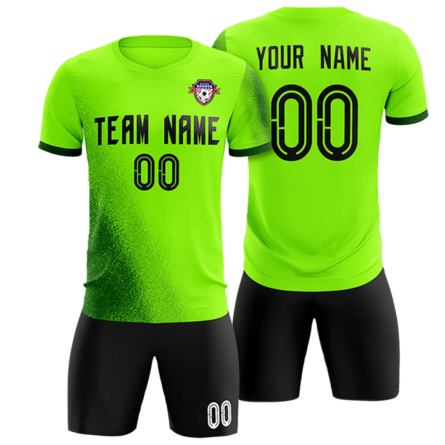 Custom Neon Green Green Outdoor Sport Soccer Sets Jersey
