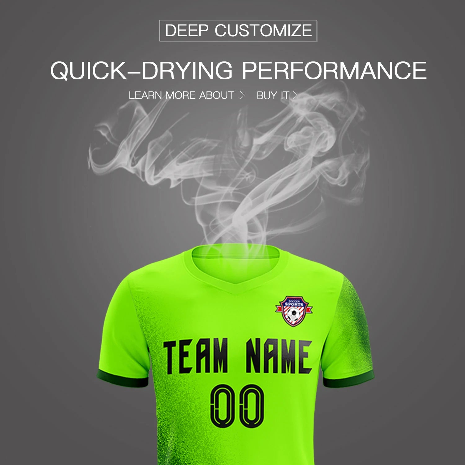 Custom Neon Green Green Outdoor Sport Soccer Sets Jersey