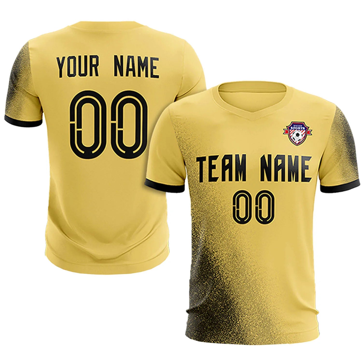 Custom Khaki Black Outdoor Sport Soccer Sets Jersey